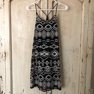 Urban outfitters black sheer boho dress, M